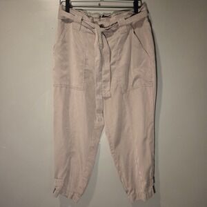 Banana Republic Paperbag Waist Cropped Tapered Leg Pants, Women's Size 12 Petite